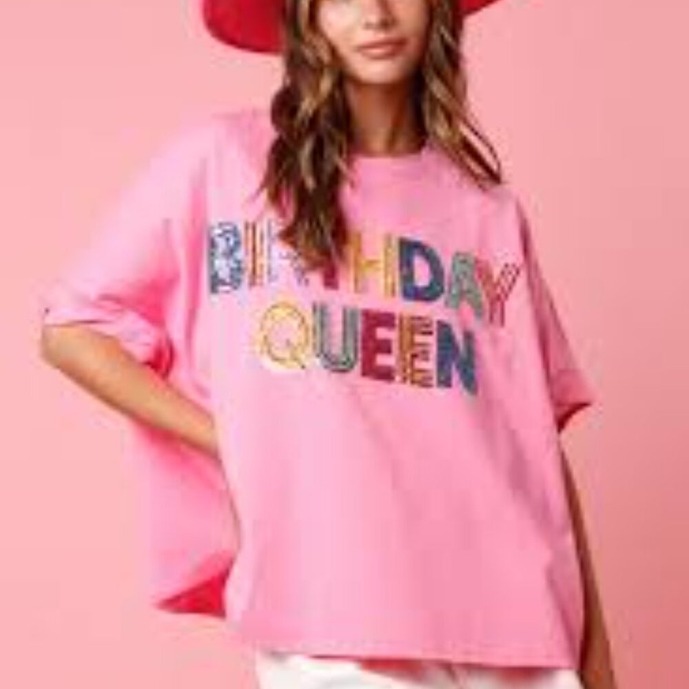 Peach Love Pink Birthday Queen Shirt Size Medium NWOT